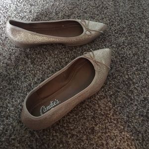 Sparkly gold dress sandals